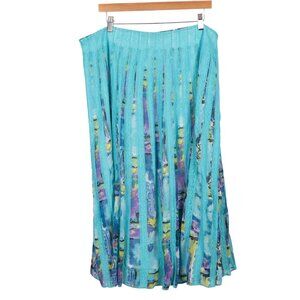 Choices Maxi Skirt XL Lace Floral Aqua Blue Fairy Festival Boho Spring Easter